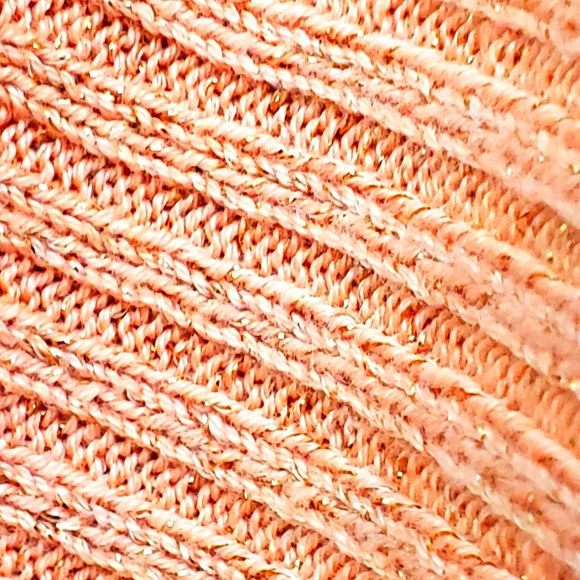 Nwot Jh Collectibles Salmon w/Soft Gold Metallic Shimmer Ribbed Cardigan - Picture 7 of 17